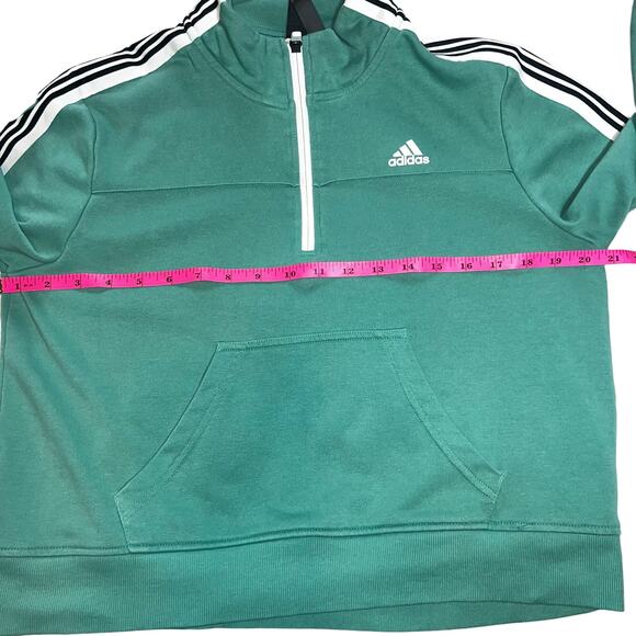 Adidas green 3/4 Zip Pullover cropped Sweatshirt  Women’s size small - Picture 4 of 7